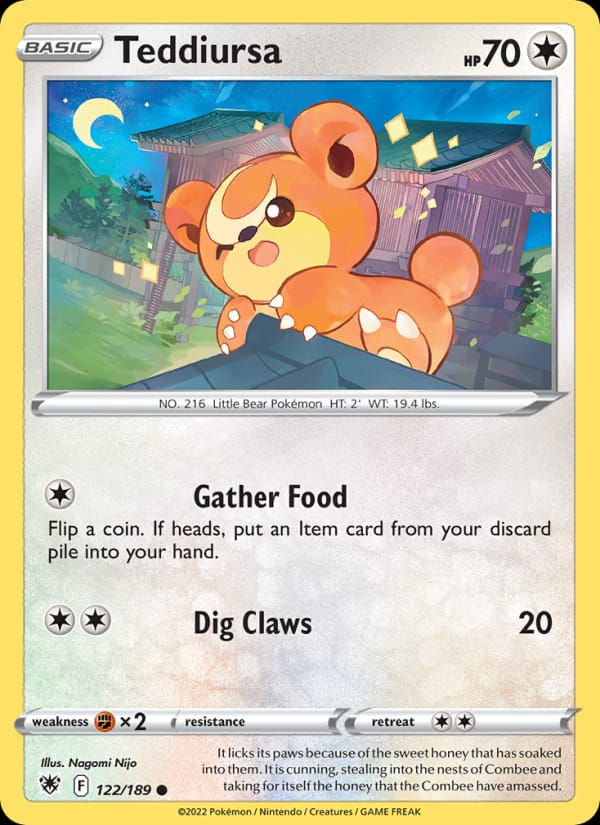 Teddiursa 122/189 Astral Radiance Pokémon card