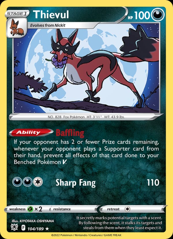 Thievul 104/189 Astral Radiance Pokémon card