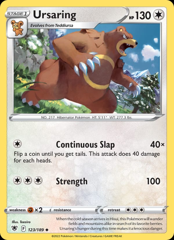 Ursaring 123/189 Astral Radiance Pokémon card