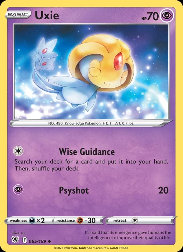 Uxie 065/189 Astral Radiance Pokémon card