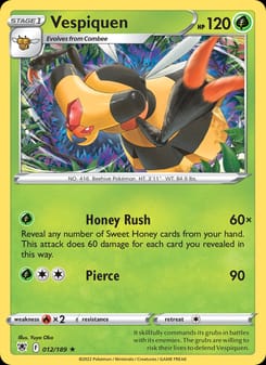 Vespiquen 012/189 Rare – Astral Radiance Pokémon card