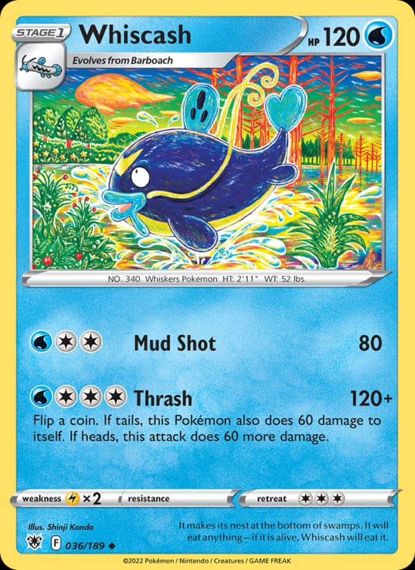 Whiscash 036/189 Astral Radiance Pokémon card