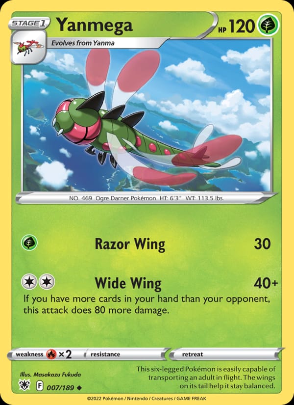 Yanmega 007/189 Astral Radiance Pokémon card