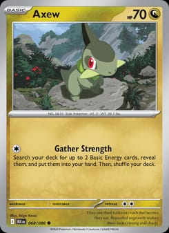 Axew 068/086 Common – Black Bolt Pokémon card