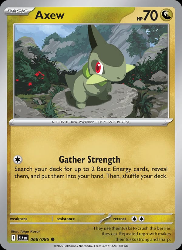 Axew 068/086 Black Bolt Pokémon card