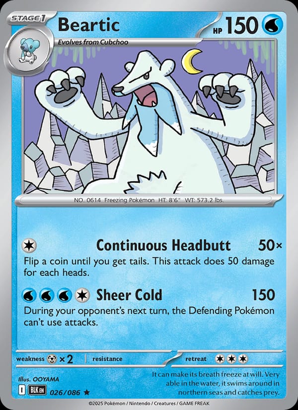 Beartic 026/086 Black Bolt Pokémon card