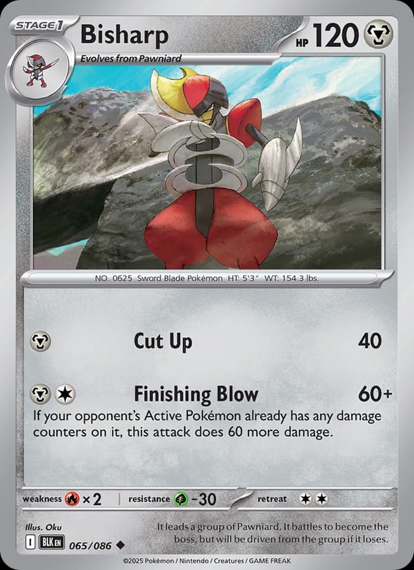 Bisharp 065/086 Black Bolt Pokémon card