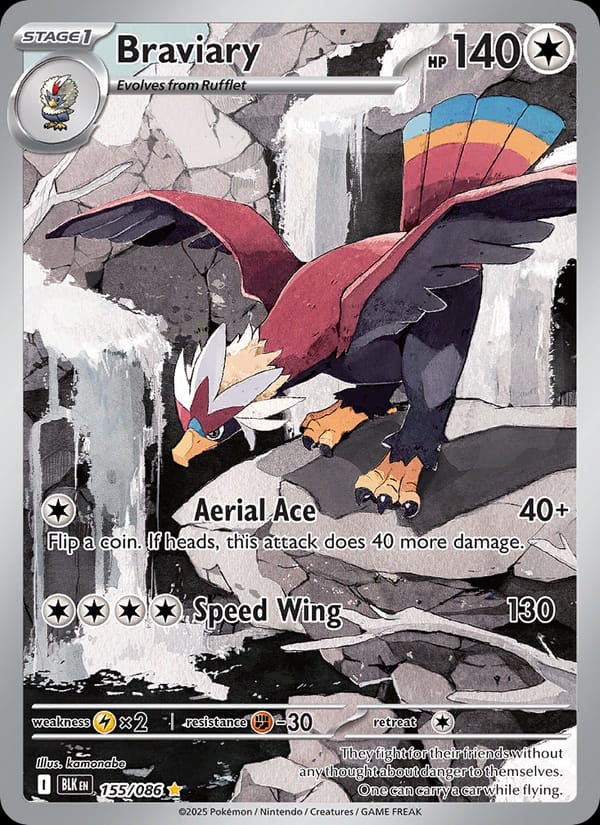 Braviary 155/086 Black Bolt Pokémon card