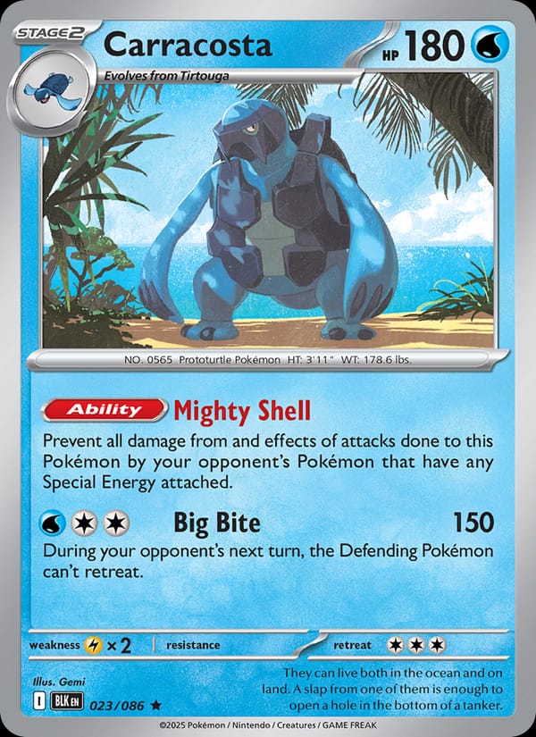 Carracosta 023/086 Black Bolt Pokémon card