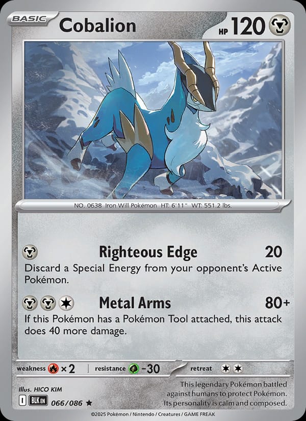 Cobalion 066/086 Black Bolt Pokémon card