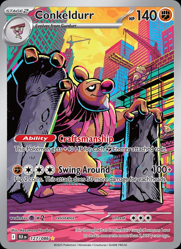 Conkeldurr 127/086 Black Bolt Pokémon card