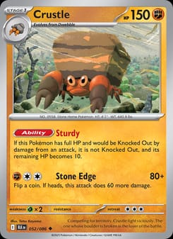 Crustle 052/086 Uncommon – Black Bolt Pokémon card