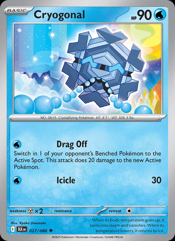 Cryogonal 027/086 Black Bolt Pokémon card