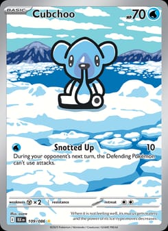 Cubchoo 109/086 Illustration Rare – Black Bolt Pokémon card