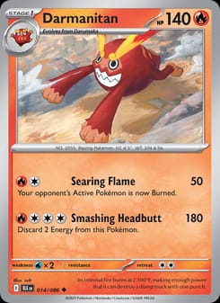 Darmanitan 014/086 Uncommon – Black Bolt Pokémon card