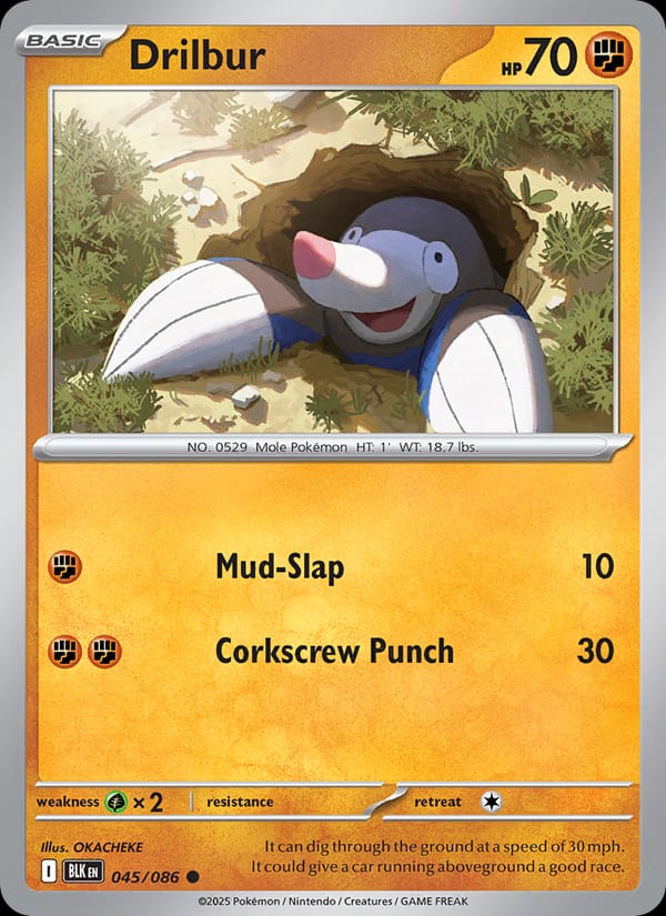 Drilbur 045/086 Black Bolt Pokémon card