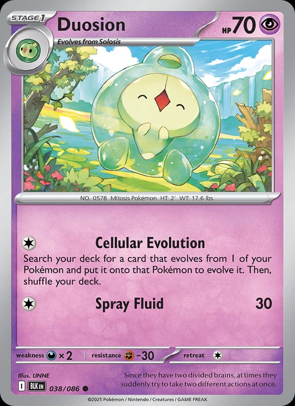 Duosion 038/086 Black Bolt Pokémon card