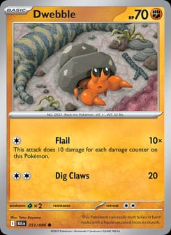 Dwebble 051/086 Common – Black Bolt Pokémon card