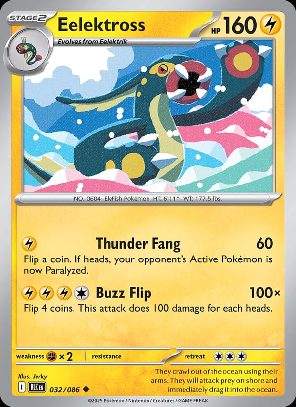 Eelektross 032/086 Black Bolt Pokémon card