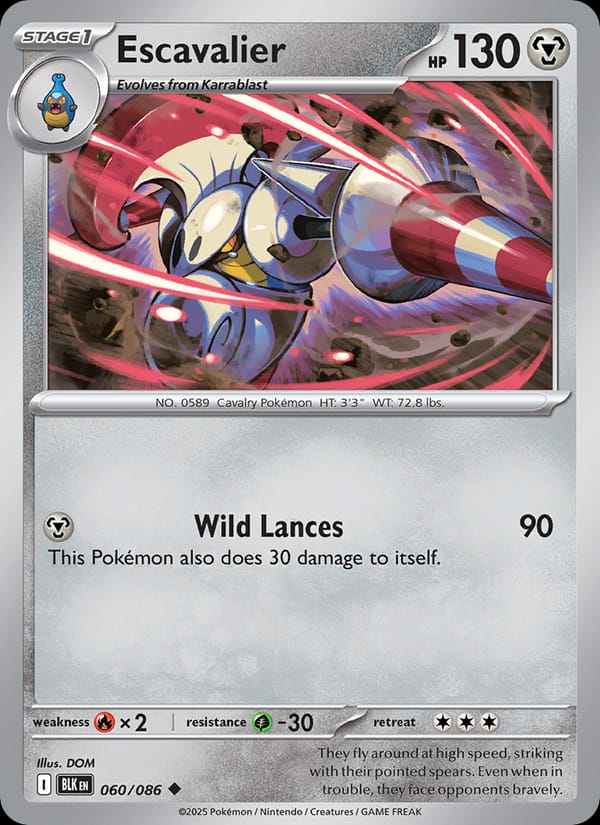 Escavalier 060/086 Black Bolt Pokémon card