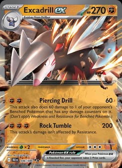 Excadrill ex 046/086 Double Rare – Black Bolt Pokémon card