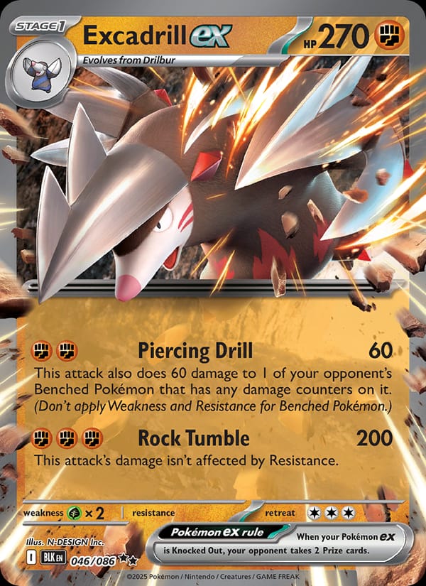 Excadrill ex 046/086 Black Bolt Pokémon card