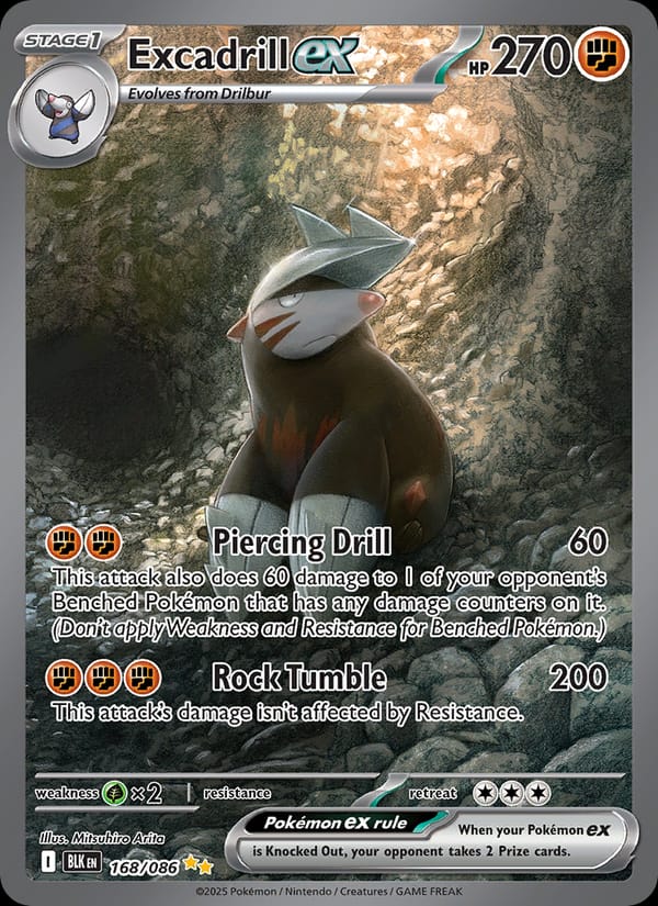 Excadrill ex 168/086 Black Bolt Pokémon card
