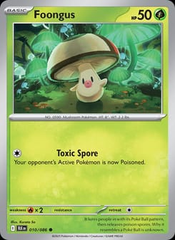 Foongus 010/086 Common – Black Bolt Pokémon card