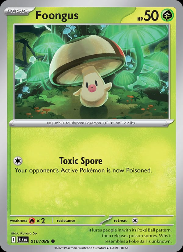 Foongus 010/086 Black Bolt Pokémon card