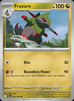 Fraxure 069/086 Common – Black Bolt Pokémon card