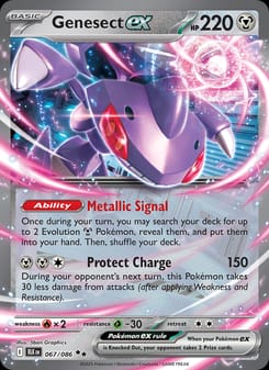 Genesect ex 067/086 Double Rare – Black Bolt Pokémon card