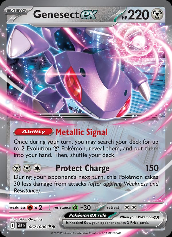 Genesect ex 067/086 Black Bolt Pokémon card