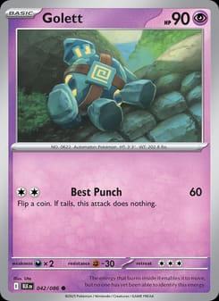 Golett 042/086 Common – Black Bolt Pokémon card