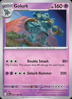 Golurk 043/086 Uncommon – Black Bolt Pokémon card
