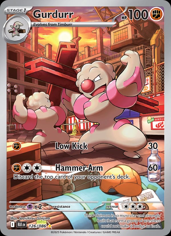 Gurdurr 126/086 Black Bolt Pokémon card