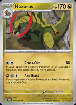 Haxorus 070/086 Rare – Black Bolt Pokémon card