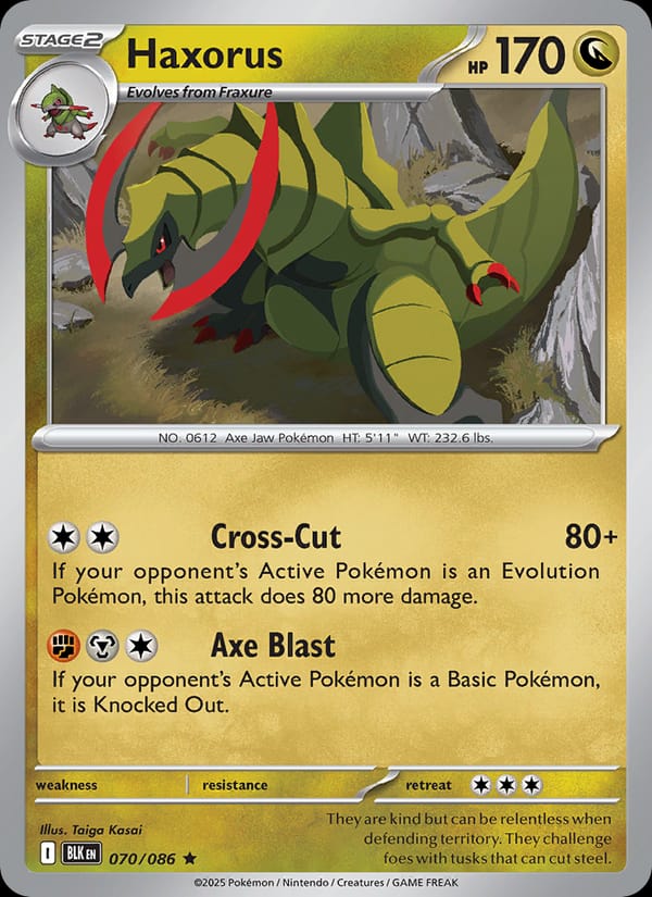 Haxorus 070/086 Black Bolt Pokémon card
