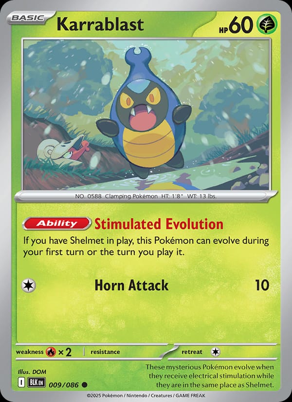 Karrablast 009/086 Black Bolt Pokémon card
