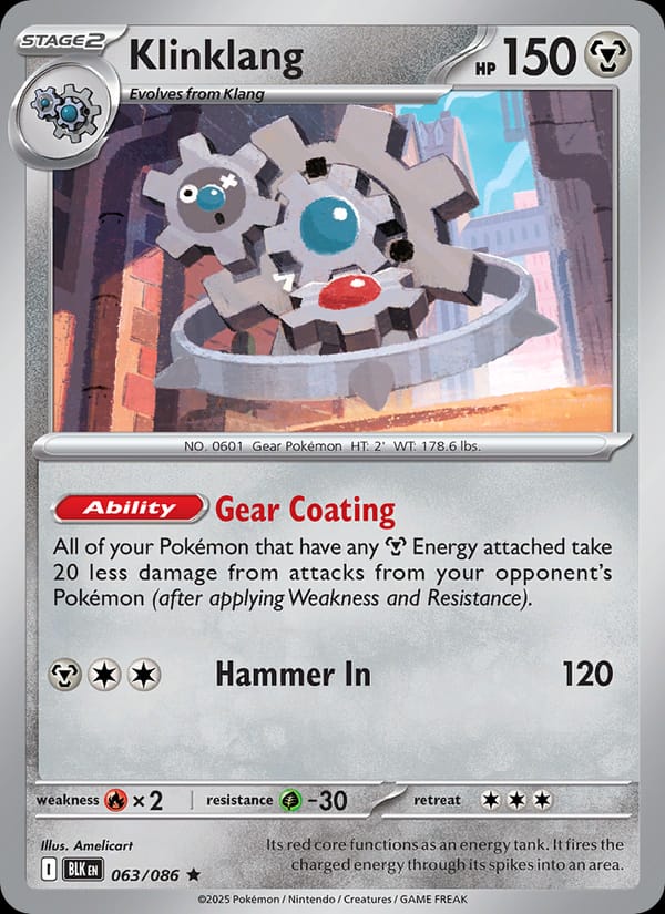 Klinklang 063/086 Black Bolt Pokémon card