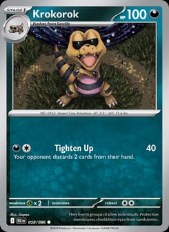 Krokorok 058/086 Common – Black Bolt Pokémon card