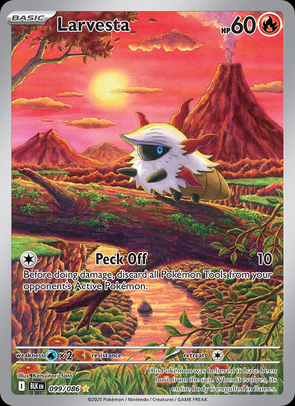 Larvesta 099/086 Black Bolt Pokémon card