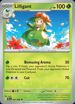 Lilligant 007/086 Uncommon – Black Bolt Pokémon card
