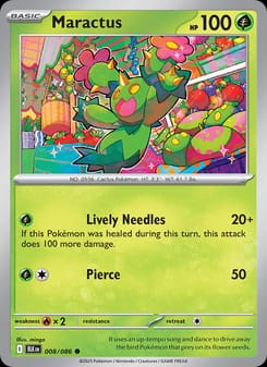 Maractus 008/086 Common – Black Bolt Pokémon card