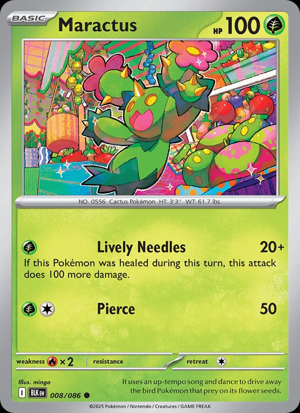 Maractus 008/086 Black Bolt Pokémon card