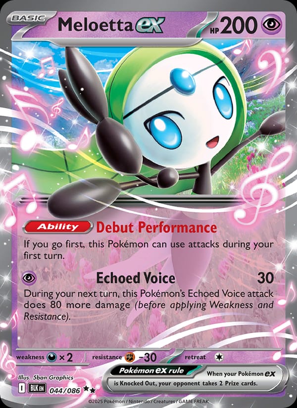 Meloetta ex 044/086 Black Bolt Pokémon card