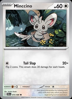 Minccino 075/086 Common – Black Bolt Pokémon card