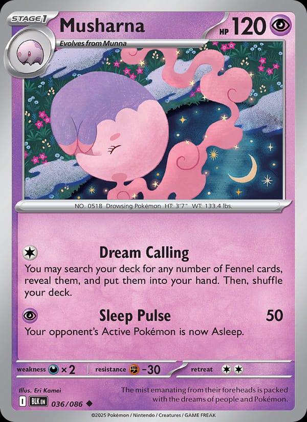 Musharna 036/086 Black Bolt Pokémon card