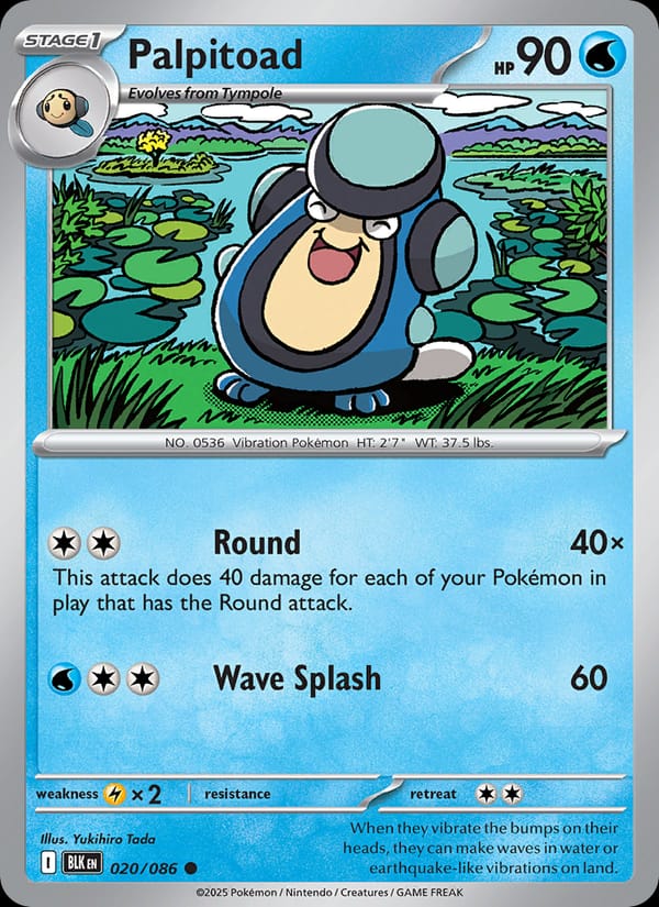 Palpitoad 020/086 Black Bolt Pokémon card