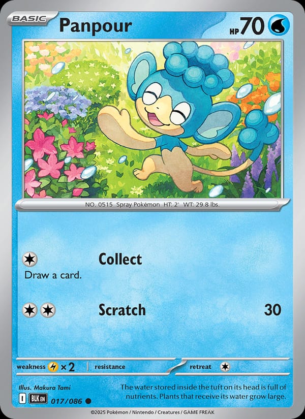 Panpour 017/086 Black Bolt Pokémon card
