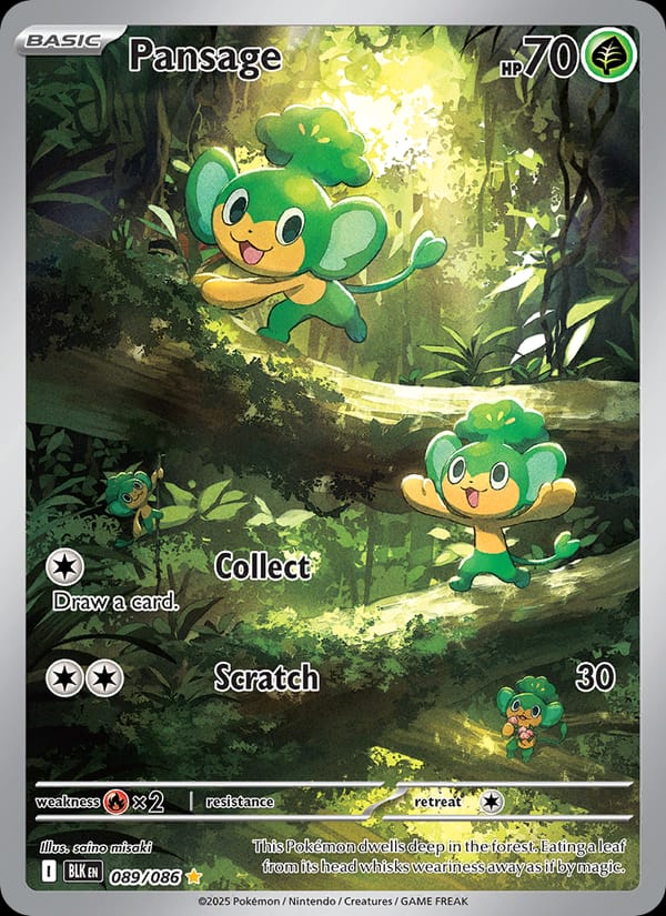 Pansage 089/086 Black Bolt Pokémon card